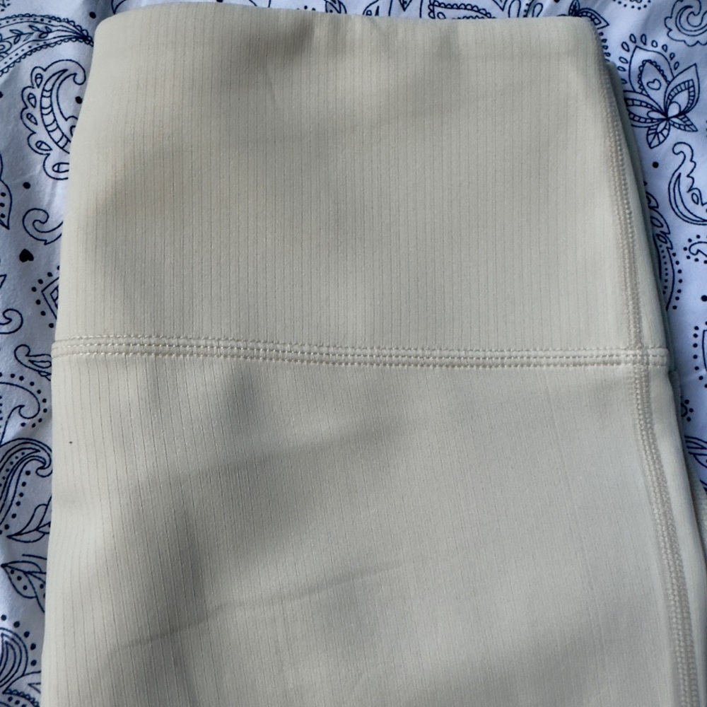 Mono B Off-White/Ivory Micro Ribbed Leggings Sizes Various NWOT - Picture 5 of 10